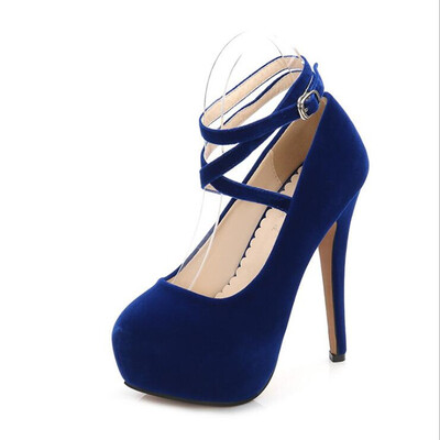 

Exquisite 13CM fish mouth thick waterproof platform high-heeled sandals&slippers&drag cross straps large size shoes