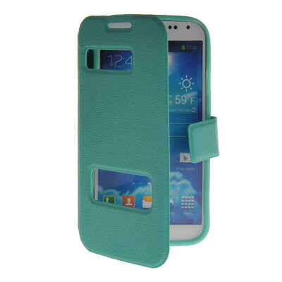 

MOONCASE View Window Leather Side Flip Pouch Stand Shell Back ЧЕХОЛ ДЛЯ Samsung Galaxy S4 I9500 Mint Green