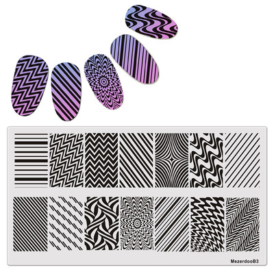 

Mezerdoo Wave Net Texture Patterns Manicure Nail Art Stamp Template Image Plate Stamping Plate 126cm B3