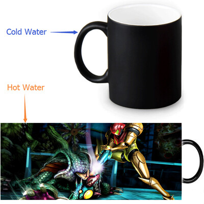 

Metroid 350ml12oz Heat Reveal Mug Color Change Coffee Cup Sensitive Morphing Mugs Magic Mug Milk Tea Cups