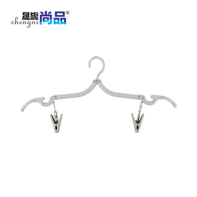 

Shengnishangpin straw rod folding drying rack storage plastic hanger small underwear underwear drying clip European blue travel special simple hanger 1 Pack