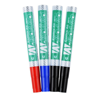 

COMIX 4 easy to wear whiteboard pen 2 black 1 red 1 blue office stationery K7014