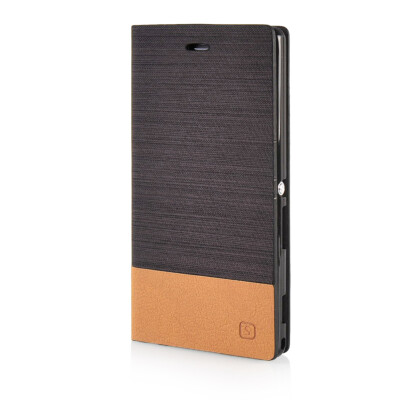 

MOONCASE Canvas Design Leather Side Flip Wallet Pouch Stand Shell Back ЧЕХОЛ ДЛЯ Sony Xperia M2 Coffee