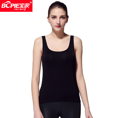 

Baopai BOPIE camisole female integrated with chest pad without steel ring BRA vest female wearing outer sports bottoming shirt black - regular section S