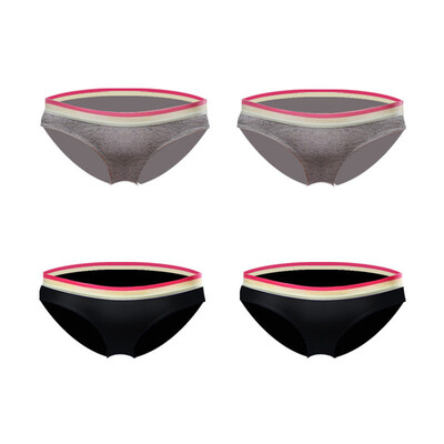 

Crab secret 4 piece underwear women cotton sexy breathable ladies underwear triangle underwear black black gray