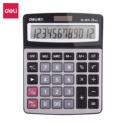 

Deli 1674 Financial Office Transparent Button Desktop Calculator Plus Edition 20315841cm Silver