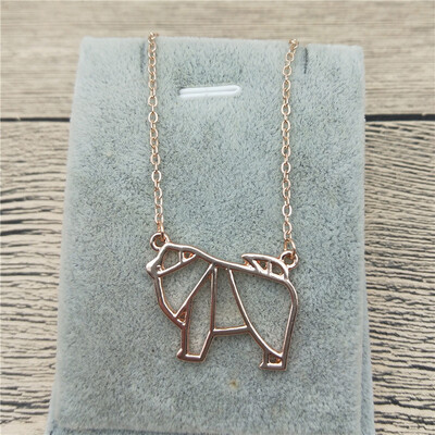 

New Origami Chow Chow Necklace Chow Chow Charm Female Male Gift Necklace Fashion Women Jewellery Geometric Jewellery