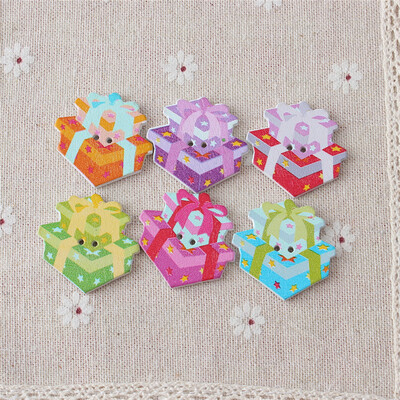 

MyMei 20 шт деревянные пуговицы мультфильм shaped Цвет смешивания 2-луночное Скрап-поделки