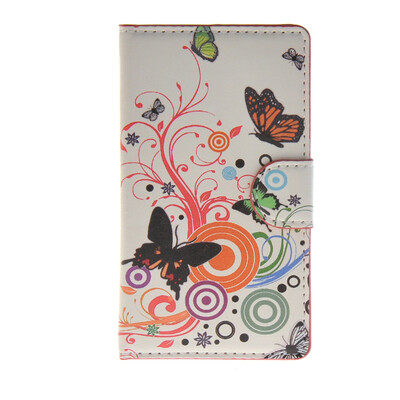 

MOONCASE Butterfly style Leather Side Flip Wallet Card Slot Stand Pouch ЧЕХОЛ ДЛЯ Microsoft Lumia 435