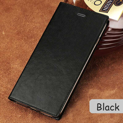 

Genuine Leather flip Case For Samsung S6 S7 S8 Plus Note 8 Oil Wax Leather Suction cup phone cover