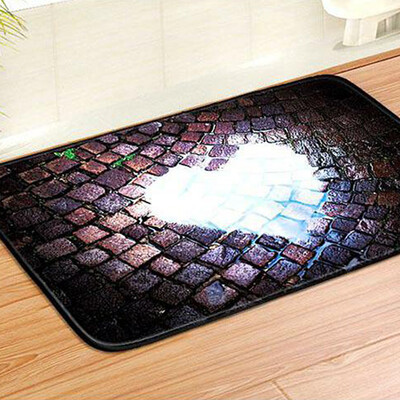 

Melody 5D printing mats vacuum anti-slip door mats entry door mats balcony door bathroom floor mats heart-shaped stone road 6040cm