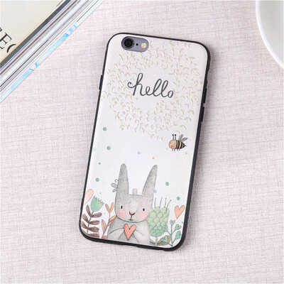 

Милый мультфильм кролик кот 3D рельеф мягкий тонкий чехол для iPhone 5 5s se силиконовая Ultra тонкий крышка для iPhone 6 6s 7 8