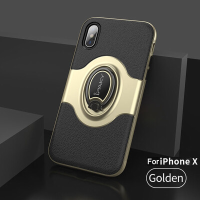 

IPAKY Ring Car Holder Case для iPhone X TPU + PC Прочный доспех для амортизатора автомобиля Магнит для iPhone Apple X Coque