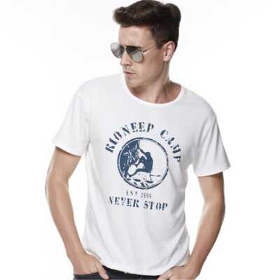 

2018 summer short-sleeved T-shirt mens personality printed Slim bottoming shirt youth large size mens t-shirt