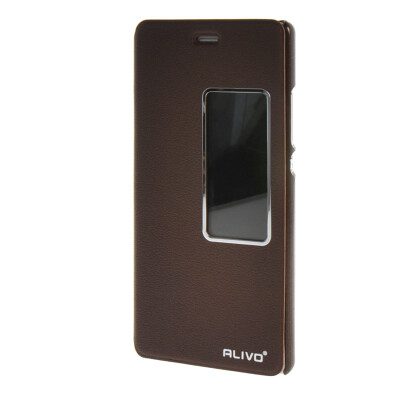 

MOONCASE Case for Huawei Ascend P8 Case Slim View Window Leather Flip Bracket Back Cover wine