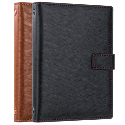 

Deli deli 7in80 mid-range section loose-leaf leather business notebook notebook black coffee random 3308