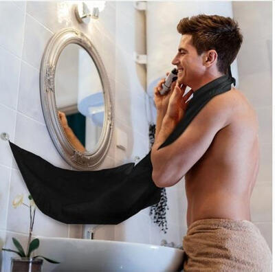 

Pongee Beard Care Shave Apron Bib Trimmer Facial Hair Cape Sink