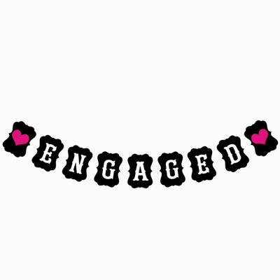 

FANLUS ENGAGED Banner Gold Glitter Bunting Garland - Wedding Bridal Shower Engagement Party Decoration Supplies favors