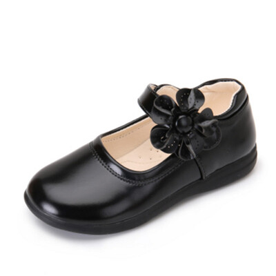

2018 Girls Shoes Smpile PU Leather Princess Shoes Solid Color Students Flat Shoes For Party&Wedding Princess Shoes