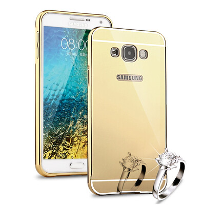 

MOONCASE Metal Frame Edge Mirror Back Protective Shell 2 in 1 Thin Case Cover for Samsung Galaxy E5