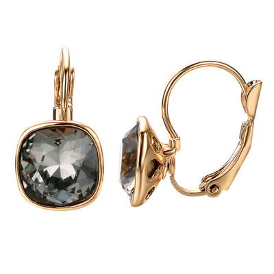 

Yoursfs Leverback Earrings 18k White / Rose Gold Plated Fashion Jewelry Women Square Кристалл мотаться / серьги падения