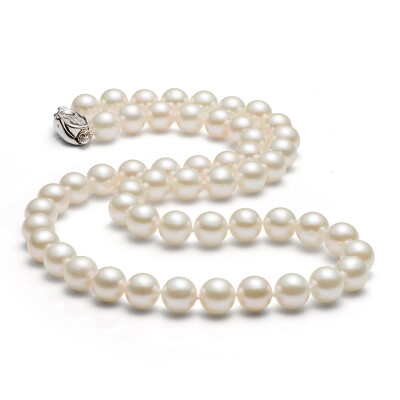 

Jingrun Pearl Yuyue 9-10mm round strong luster freshwater pearl necklace 40cm white thick sent mother