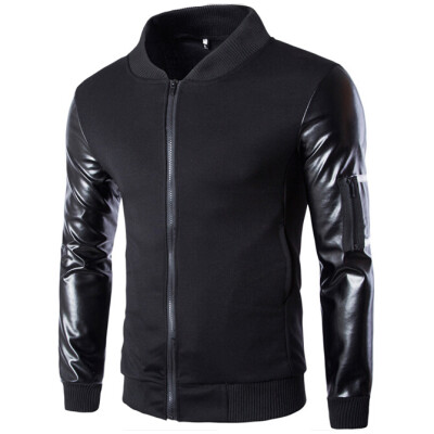 

Zogaa Mens Jacket Spell Leather Sleeve