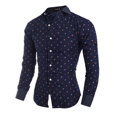 

Zogaa New Mens Shirt Fashion Printing Slim Casual Long Sleeve