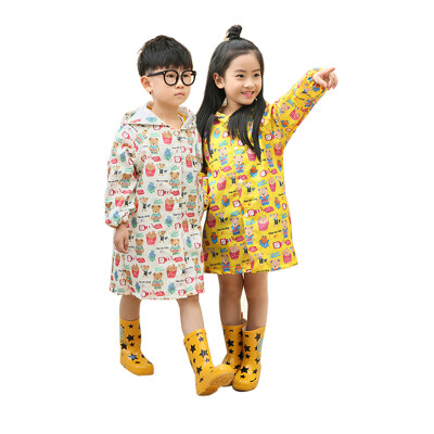 

Obolts children ultra light environmental protection raincoat cartoon bear biscuit pattern boy girl student raincoat 3 5 6 year old child outdoor waterproof poncho