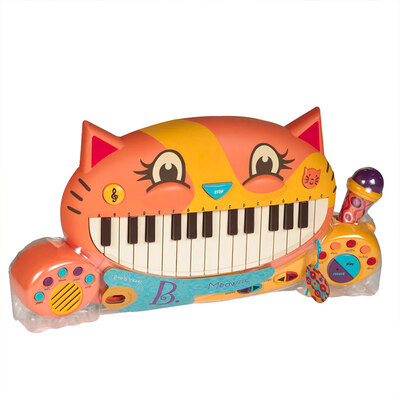 

BToys than Le Big Mouth cat electronic keyboard early education dynamic music toy with microphone enlightenment multi-function musical instrument toys infant children educational toys 2 years old BX1025Z