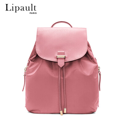 

Lipault backpack ladies casual fashion backpack solid color drawstring water-proof bag P6670002 purple sauce red