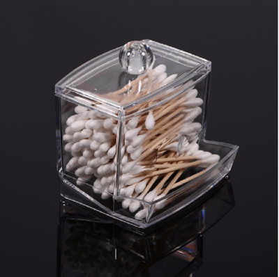 

Cntomlv Acrylic Cotton Swab Makeup Organizer Storage Box Portable Container Make Up Cotton Pad Box Storage Case Organizer