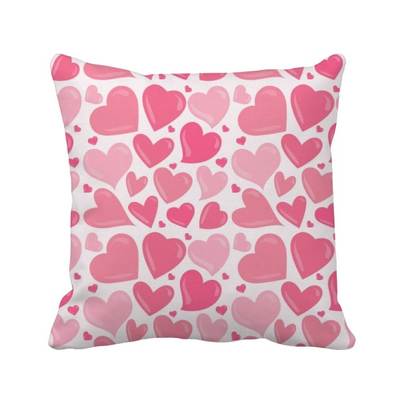 

Pink Cute Heart Valentines Day Square Throw Pillow Insert Cushion Cover Home Sofa Decor Gift
