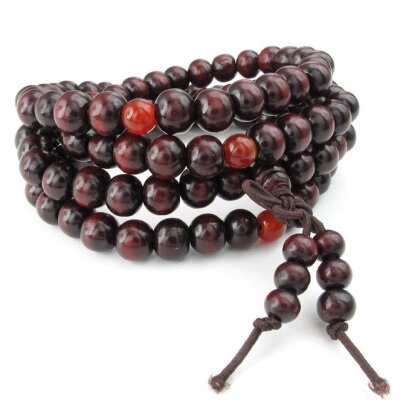 

Hpolw Fashion Natural Ebony 8mm amber coloured Tibetan Buddhist Sandalwood Wood Beads Prayer women/men Bracelet