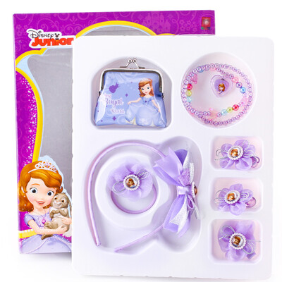 

Disney Disney Children's Hairpin Girl Necklace Set Princess Card Hairpin Little Girl Hairband Headpiece 1S007 Sophia Purple