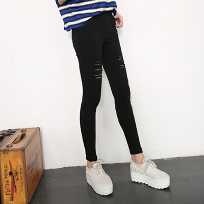 

Antarctic nanjiren break pants 9 points feet pants Korean version of candy color wild was thin gray