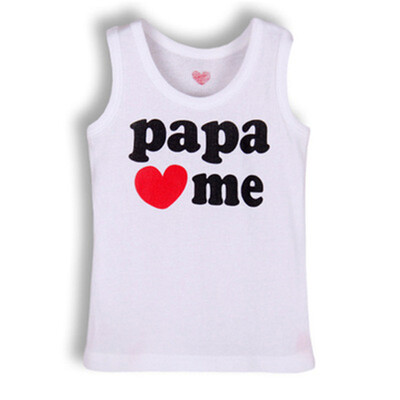 

2018 Fashion Lovely Baby Boys Girls Kids Clothing Tops Cotton Vest Love Mama Papa Tank White T shirt Outfit 80-110cm