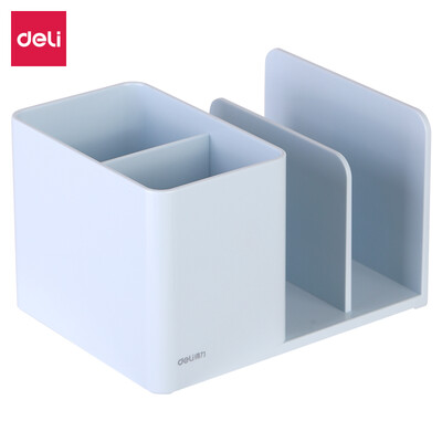 

Deli deli multi-function fashion pen holder desktop small object storage box light blue 9128