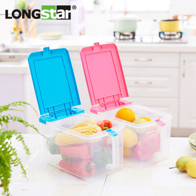 

Longshida plastic food storage box 6L4 covered rice barrel refrigerator storage box mixed color 4 Pack LJ-01204