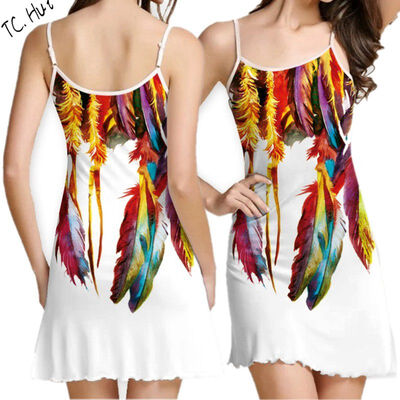 

2018 Europe&the United States new fashion sweet small fresh digital printing dress waist vest skirt