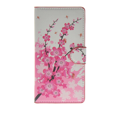 

MOONCASE Plum flower style Leather Side Flip Wallet Card Slot Stand Pouch Case Cover for Sony Xperia Z4