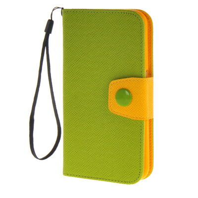 

MOONCASE Case for Samsung Galaxy S6 Case Flip Wallet Card Slot with Kickstand Leather Back Cover Green Yellow