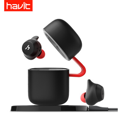 

Havit G1 Bluetooth wireless headset tws ears in-ear sports mini earbuds with charging compartment black&gray
