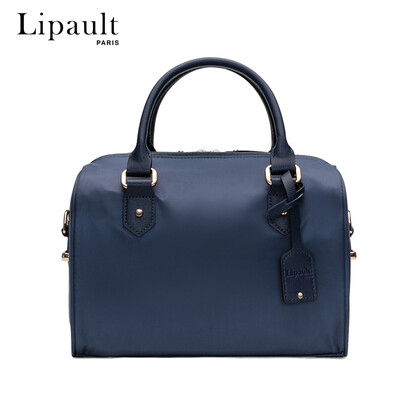 

Lipault handbag casual fashion Boston bag solid color shoulder slung ladies bag P6669004 piano black