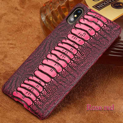 

Genuine Leather Phone Case For iPhone X Case Ostrich Foot Texture Back Cover For 6 6S 7 8 Plus Case