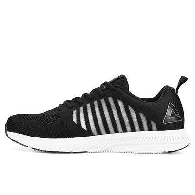 

PEAK mens running shoes lightweight breathable professional sports shoes DH720861 black big white 39 yards