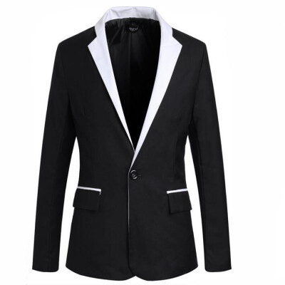 

Zogaa New Men's Suit Casual Slim Black And White Matching Color