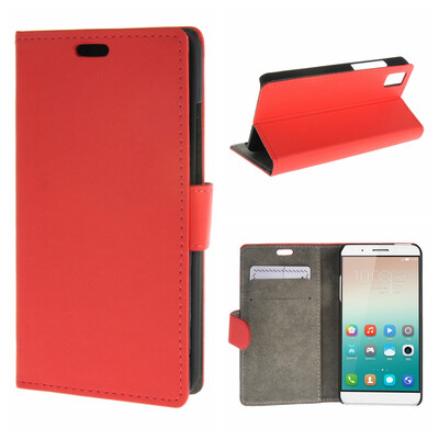 

MOONCASE ЧЕХОЛ ДЛЯ Huawei Honor 7i Premium PU Flip Leather Wallet Card Holder Bracket Back Pouch Red 01