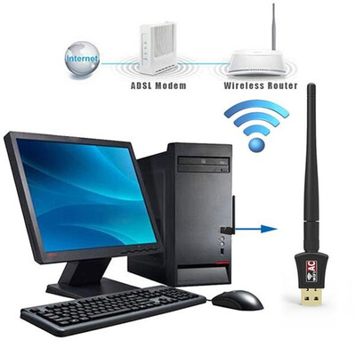 

600 Мбит / с Dual Band 2.4 / 5Ghz Беспроводной USB WiFi Сетевой адаптер W / Антенна 802.11AC