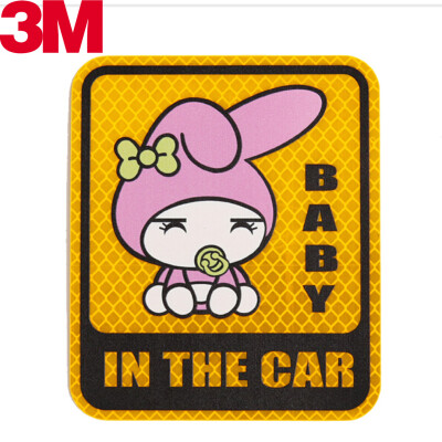 

3M светоотражающие наклейки babyincar предупреждение безопасности царапины стикеры автомобильные наклейки 10.1 * 12cm флуоресцентные желтые зеленые